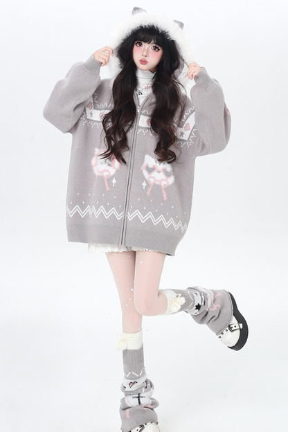 Snow Fair Island Cardigan + Leg Warmers