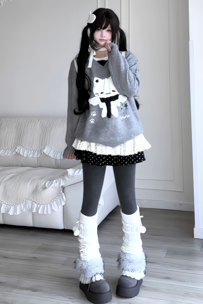 Sweet Dark Cat Knit Sweater
