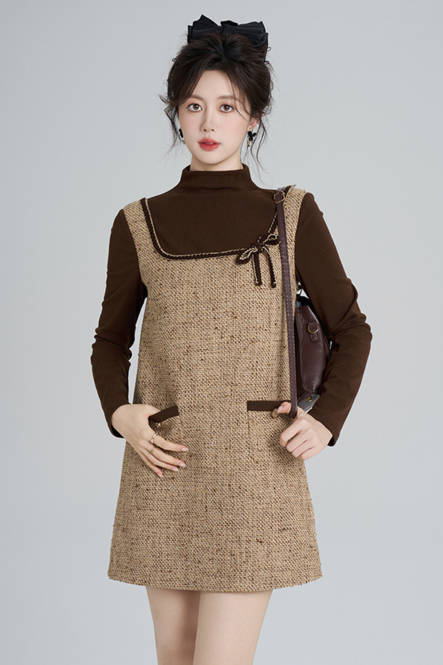 コーヒーカラードプレッピードレス