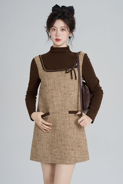 コーヒーカラードプレッピードレス