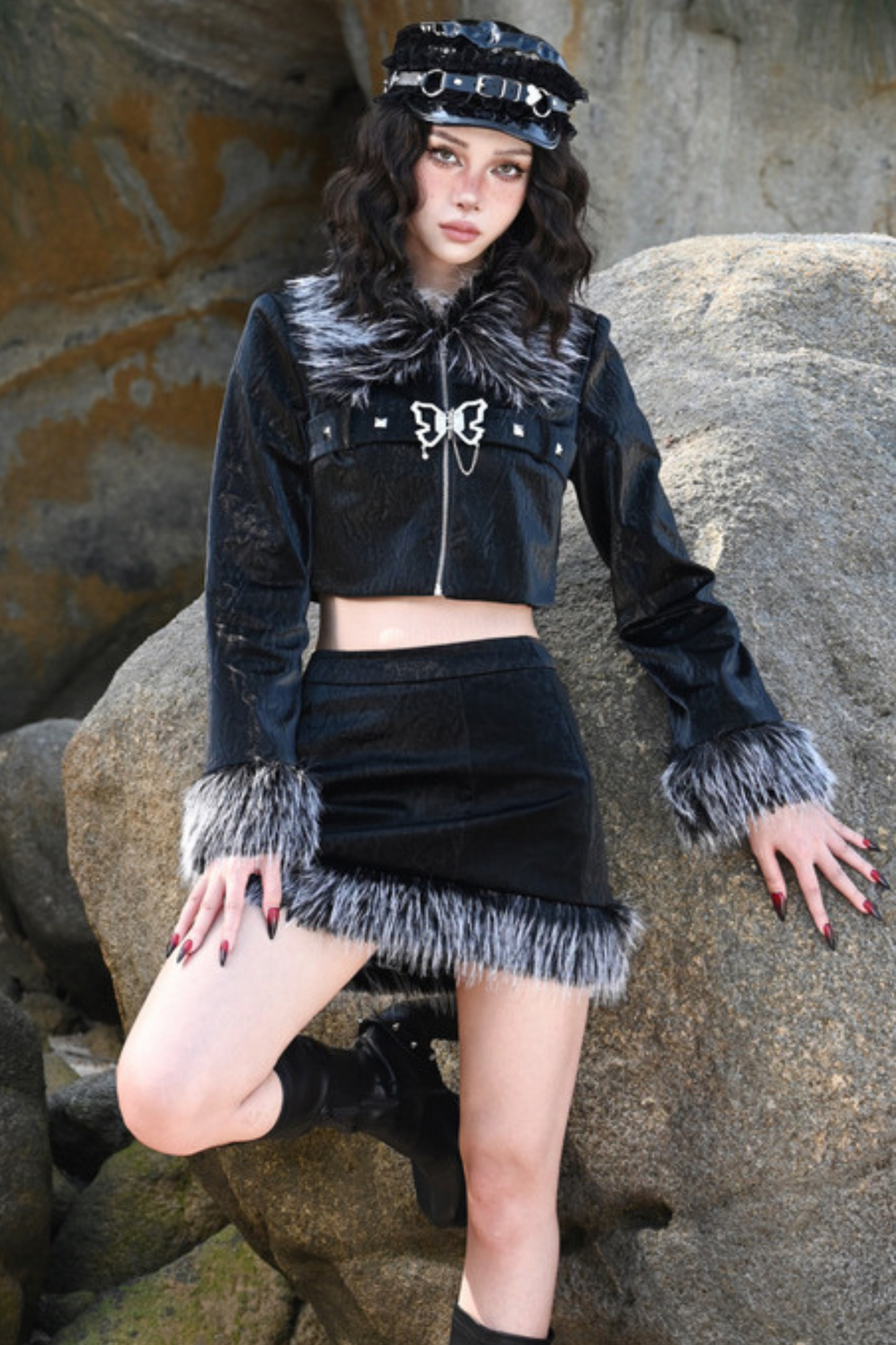 Butterfly Fur Short Jacket