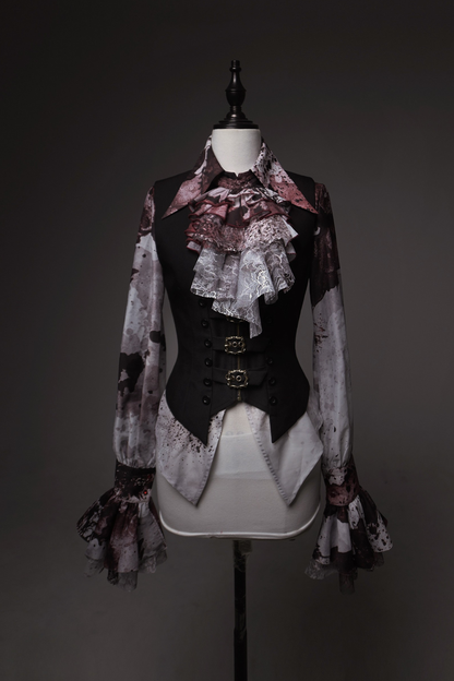 【12月10日予約締切】Bloodstainedプリントポイントテッドカラーシャツ