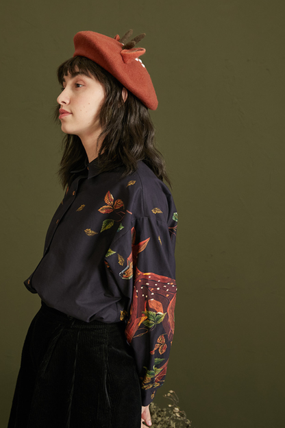 Elegant Fawn Print Shirt