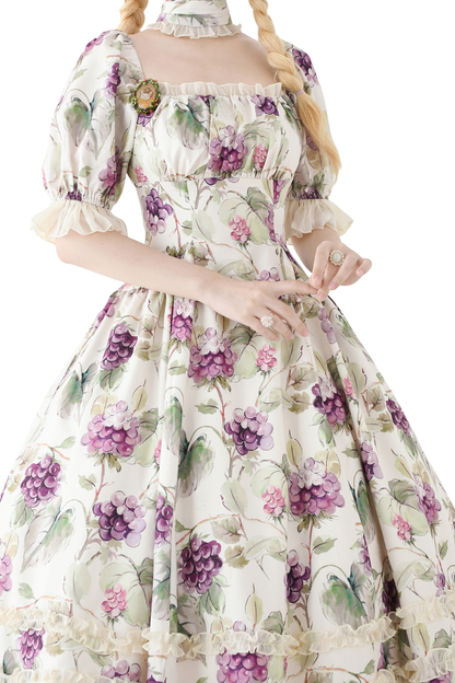 Forest Grape Flower Retro Lolita Dress