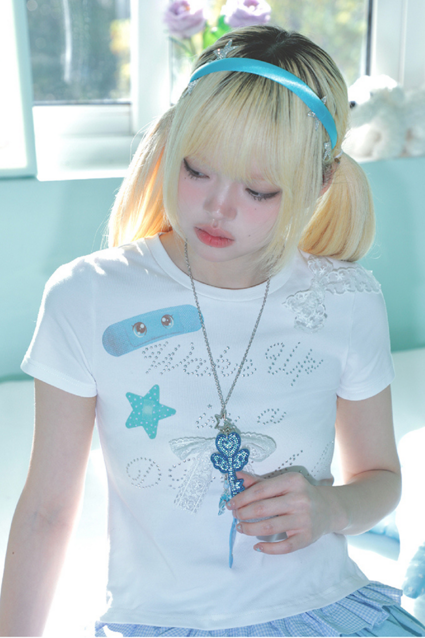 ショルダースリムドリームガールY2KTシャツ