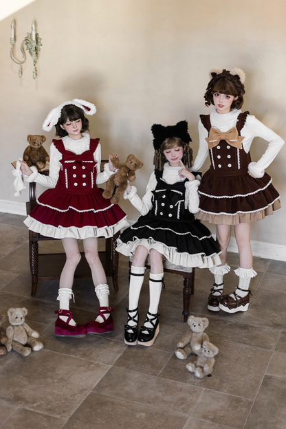 ドールロリータドレス+トップス+アニマルレッグループ+アニマルヘアバンド