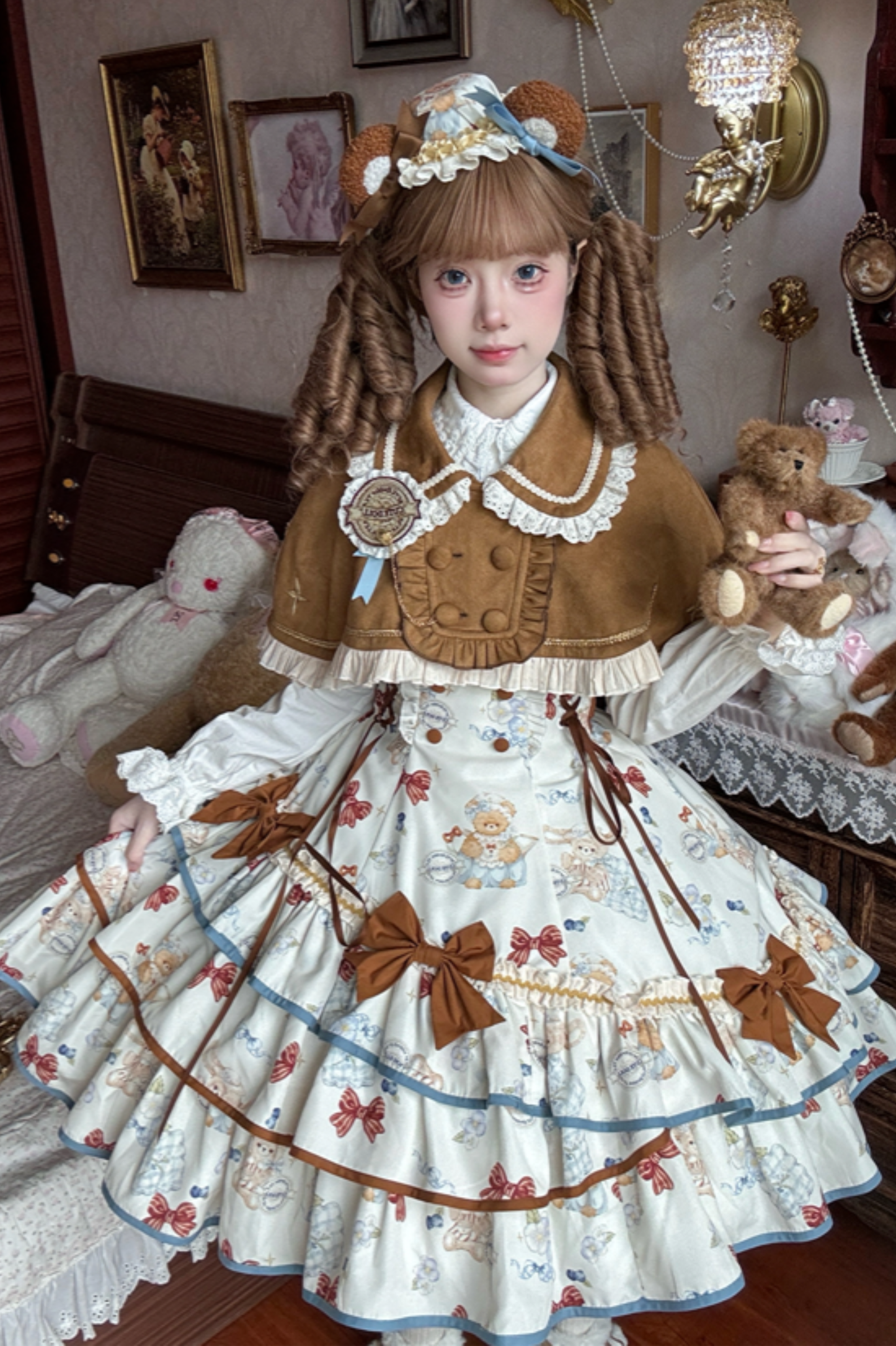 シーサイドベアティーパーティーロリータドレス+ケープ