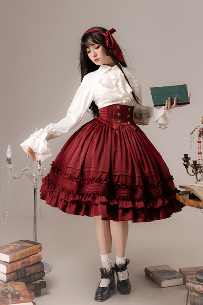 Classic Shirt + Frilled Retro Lolita Skirt