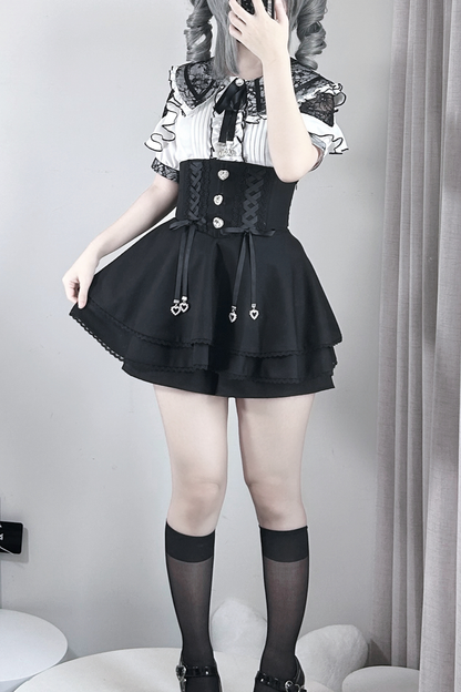 レースアップハイスエストパンツ