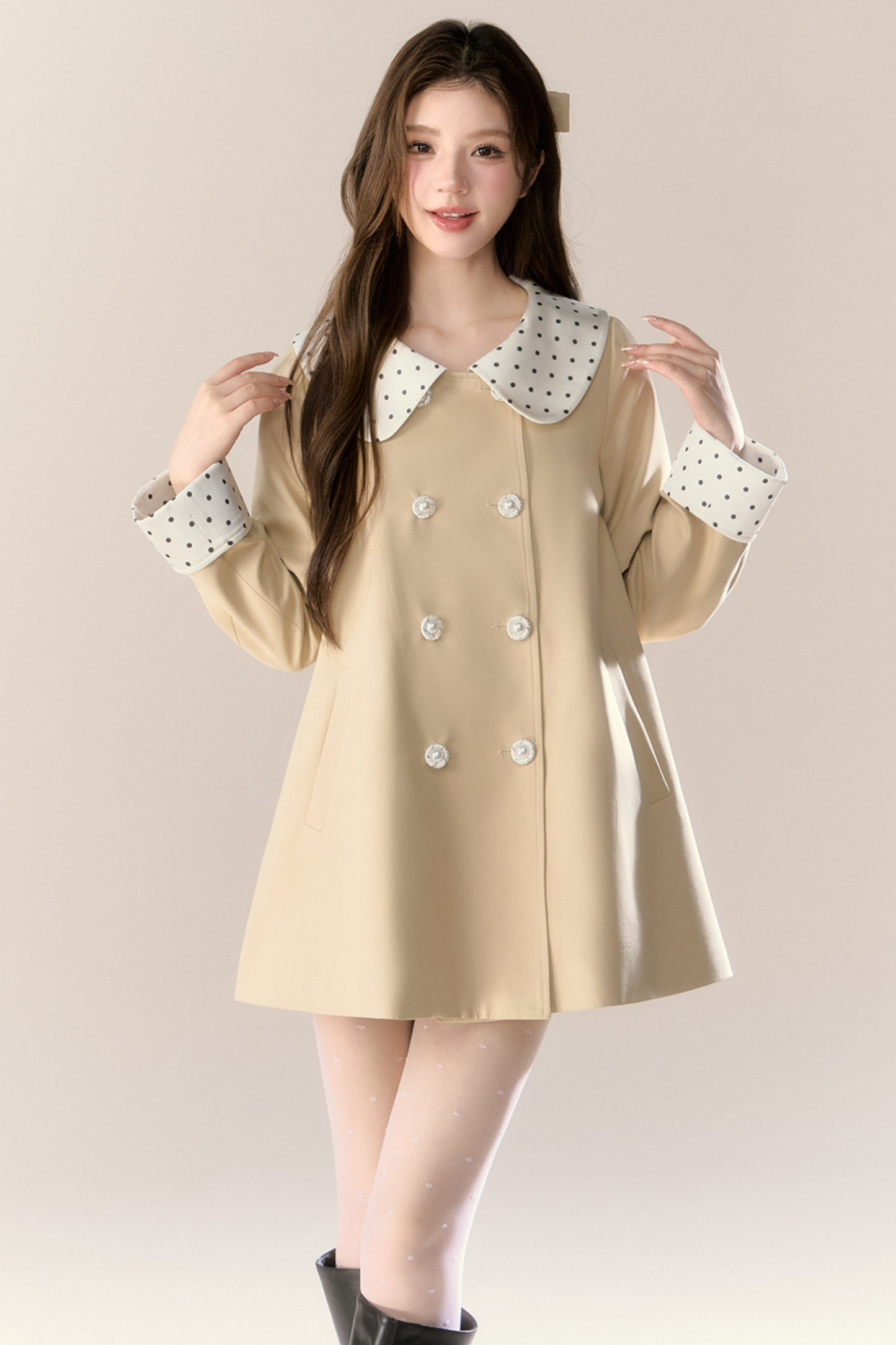 ココドールカラードットトレンチコート