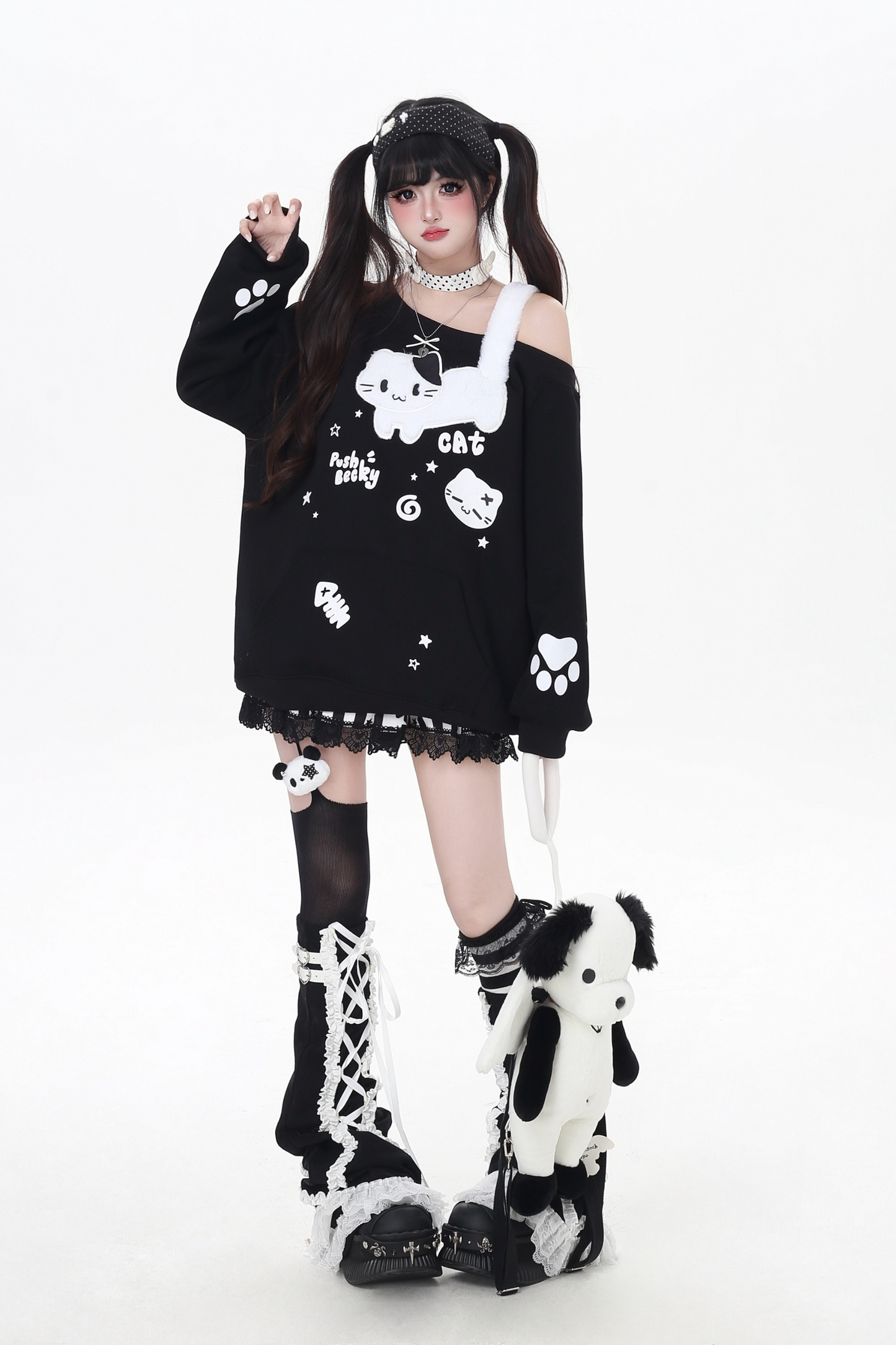 キャットワンショルダートップス