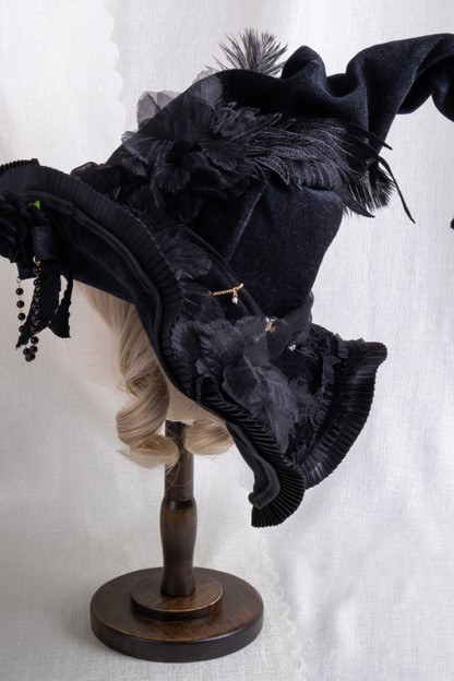 Lace Lolita Gothic Witch Hat + Hat Clip