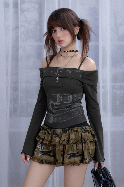 ドラッグシスターオフショルダートップス