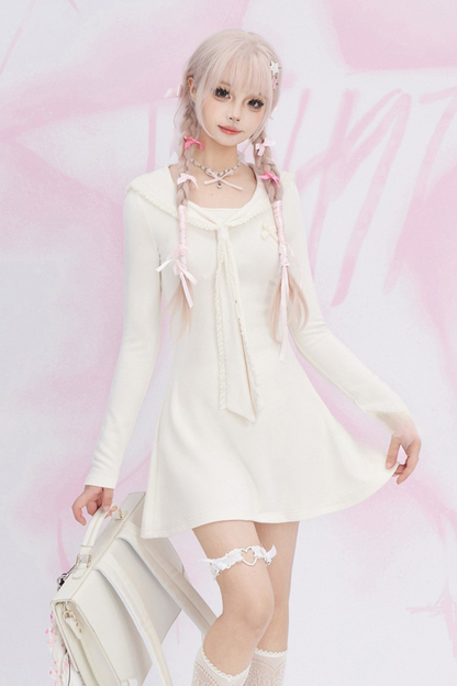 Sailor Collar Pure Knit Dress