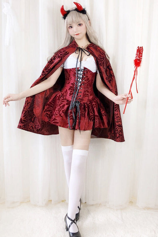 Adult Gothic Witch Costume With Cloak Set