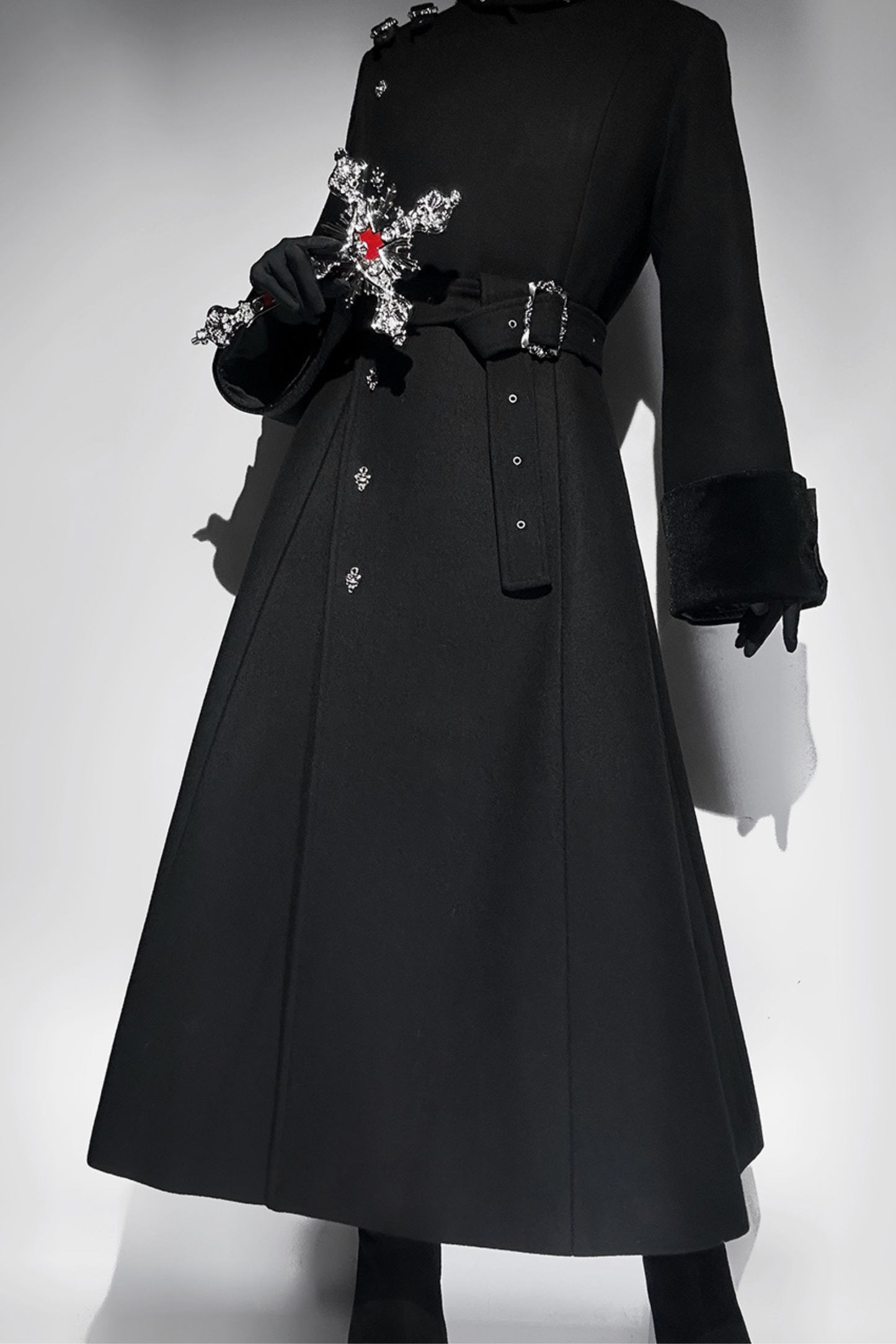 スタンドネック皇子ロングコート