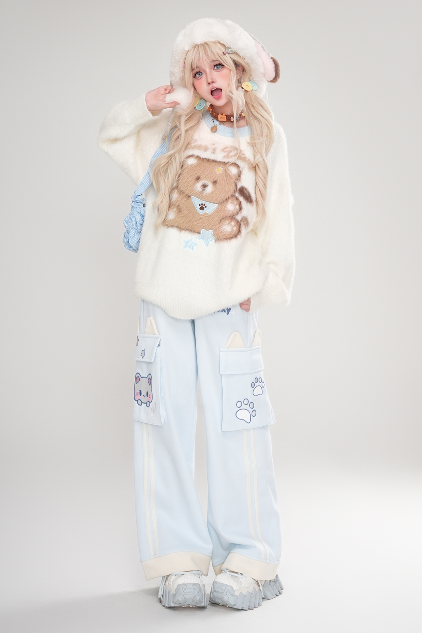 キュートキャットイヤースポーツスウェットパンツ