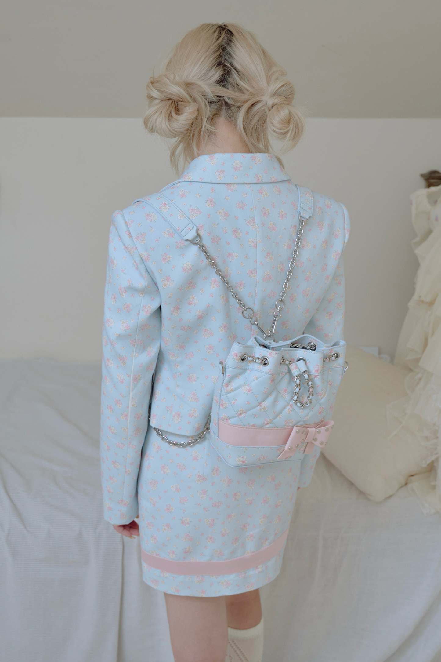 フローラルスイートリボンジャケット＋タイトスカート