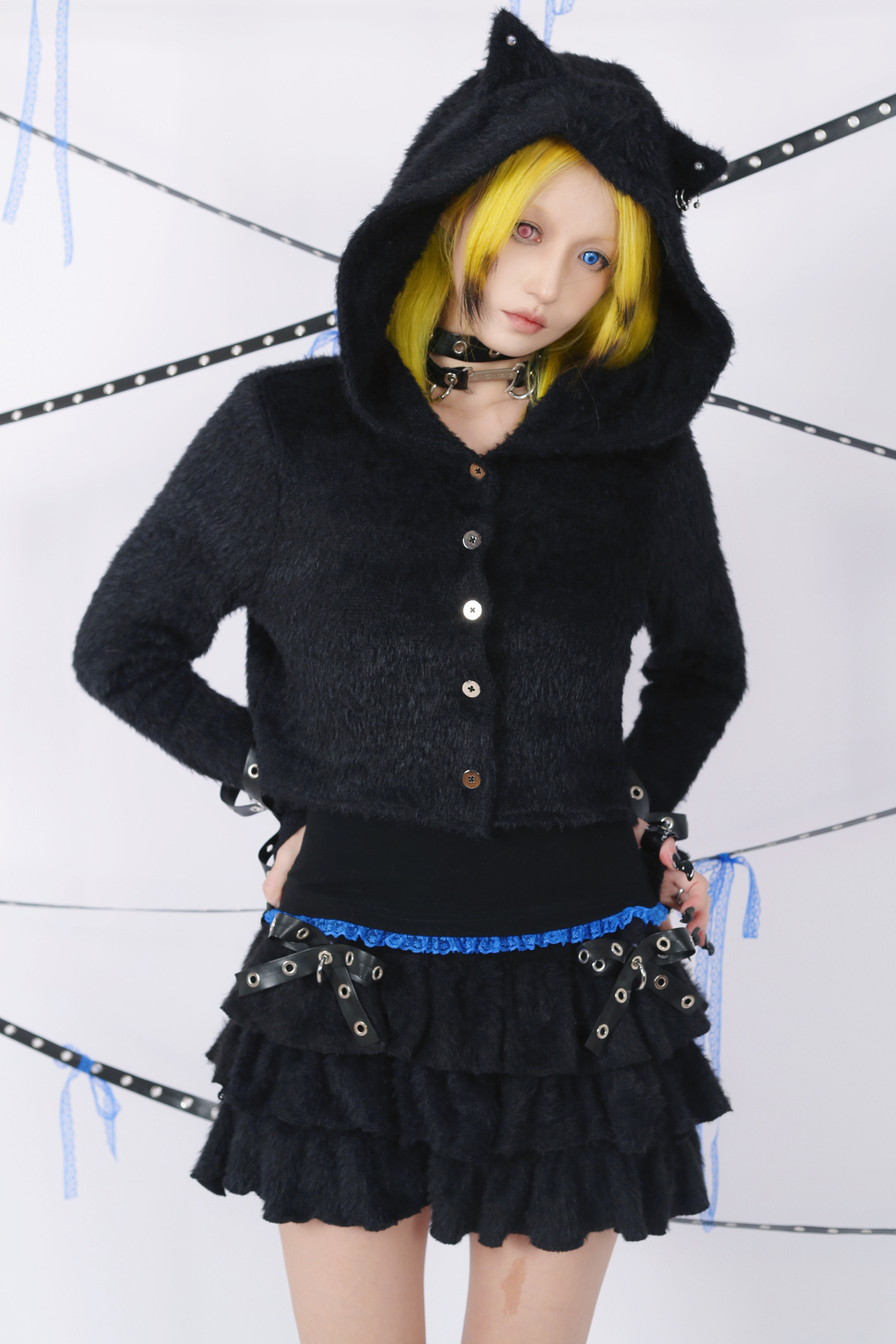 Cat Ear Hooded Top + Culottes