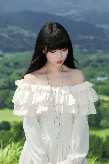 Sweet Frill One Shoulder Dress