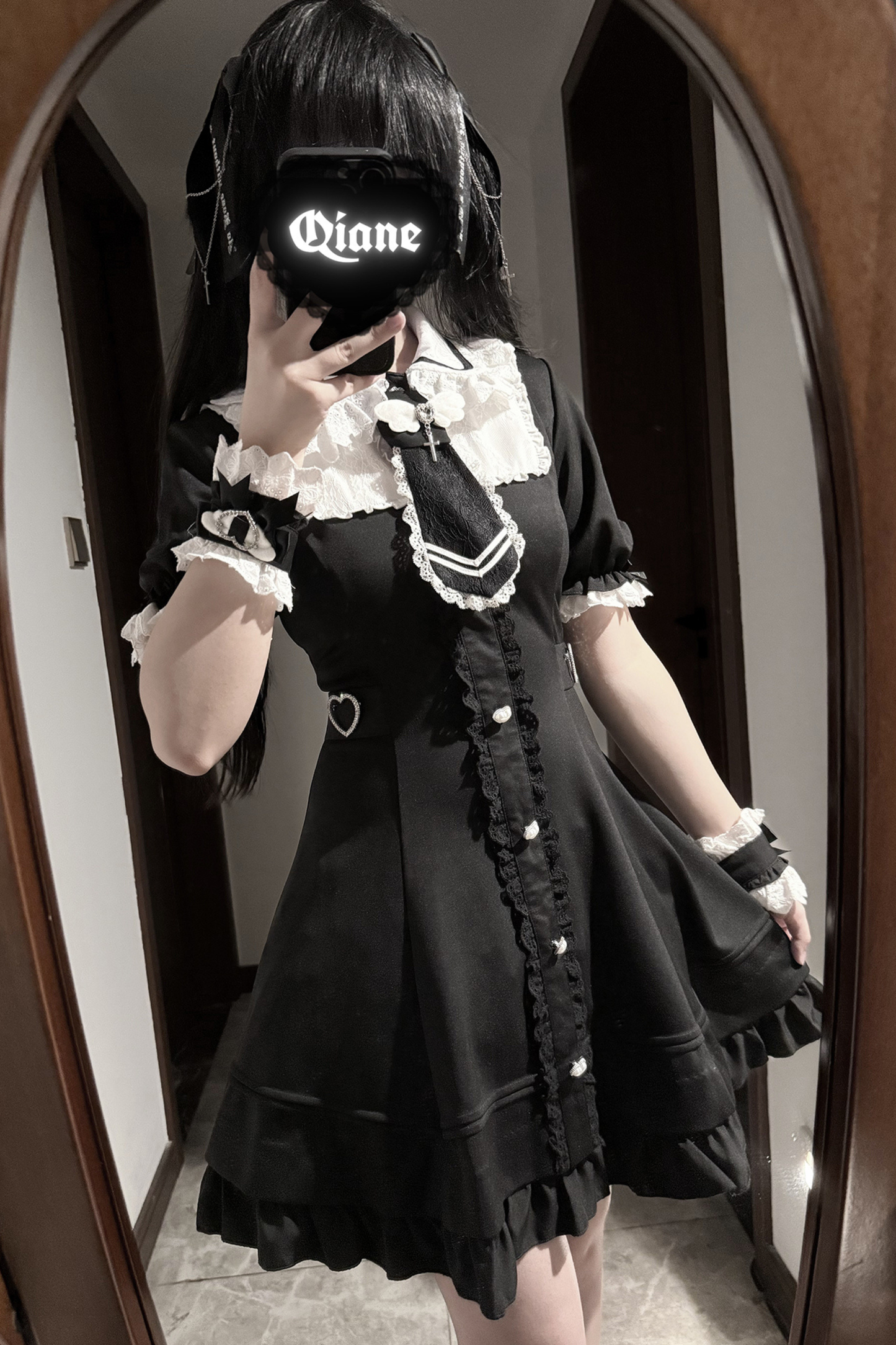 アンジェリックレースパッチワークドレス