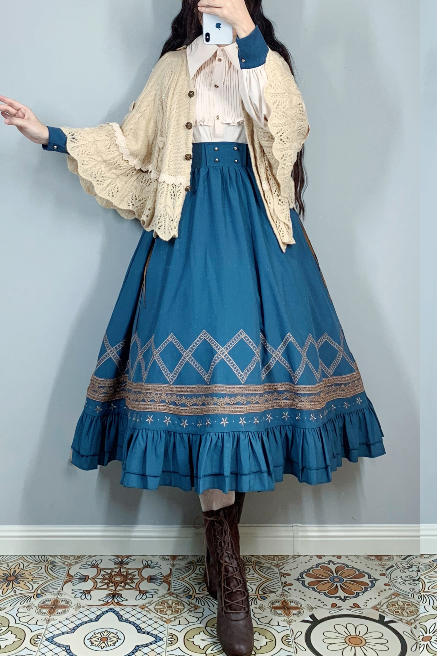 クラシカルレトロフレアロリータスカート