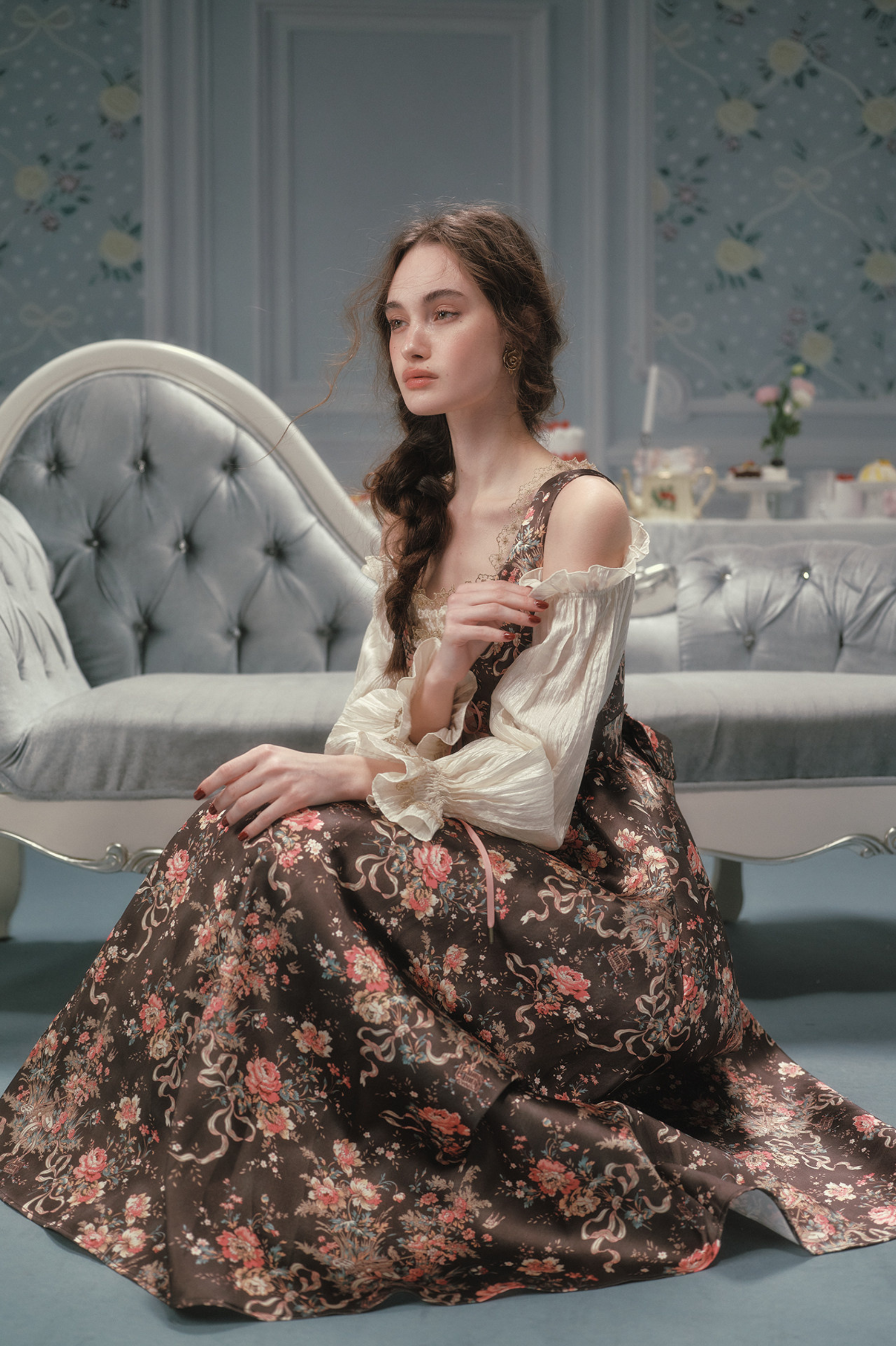 French Vintage Floral Art Dress – Belchic