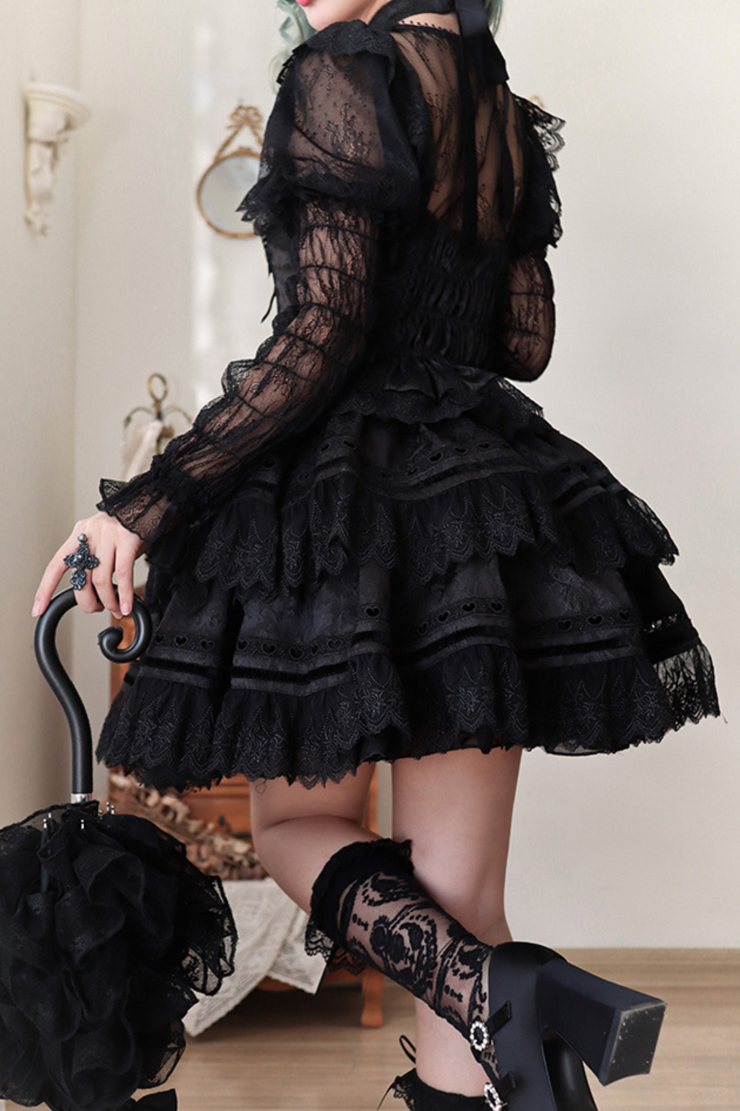 レーススクエアカラーロリータインナートップス