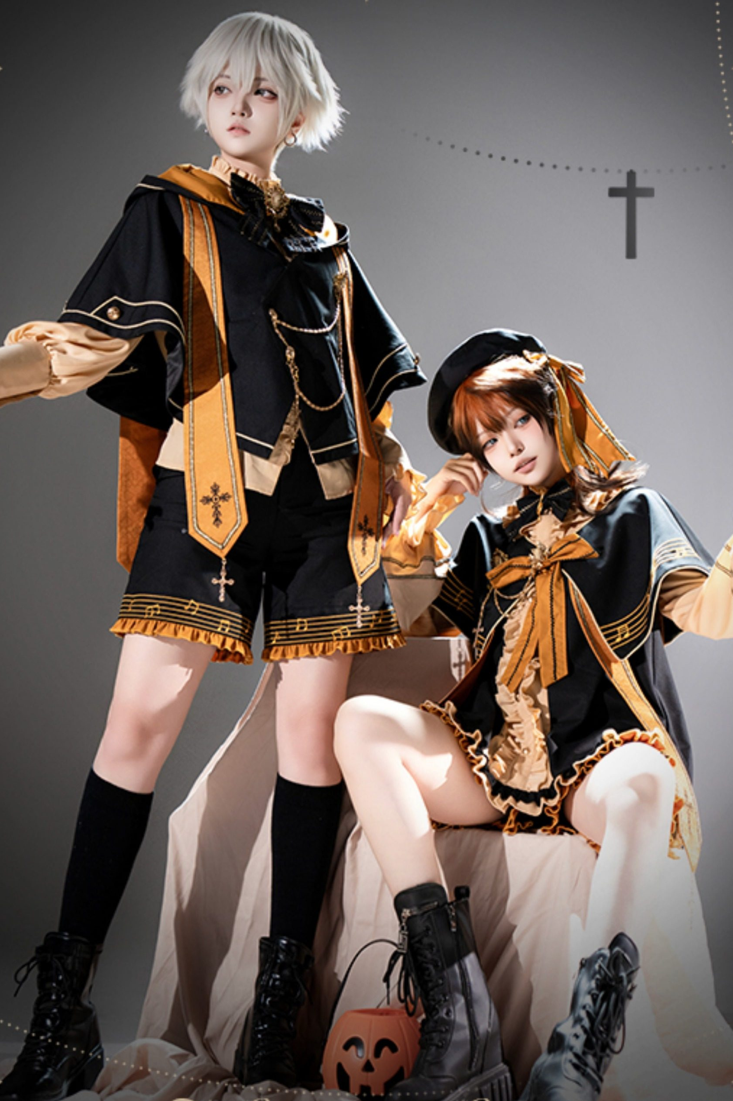 Pumpkin Hood Prince Lolita Set + Beret