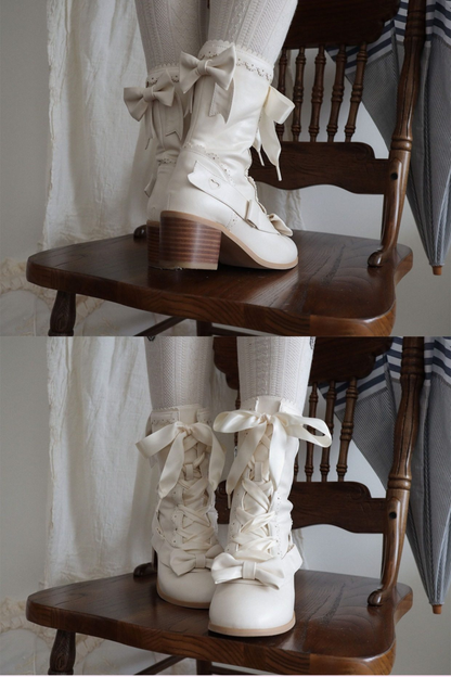 Sheep puff retro boots