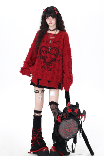 Dark Heart Loose Tops