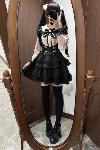 ドールシャツ+フリルサススカート