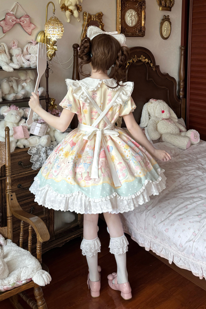 Pastel Angel Doll Lolita Dress + Headband + Ribbon