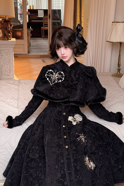 クラシックダークロングコート+ケープ