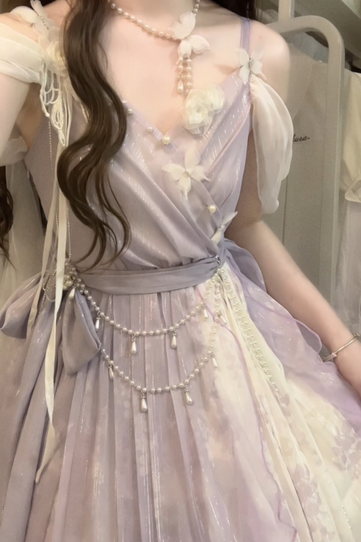 [Reservations] Sweet is Elegant Girly Dress + Shawl + Necklace