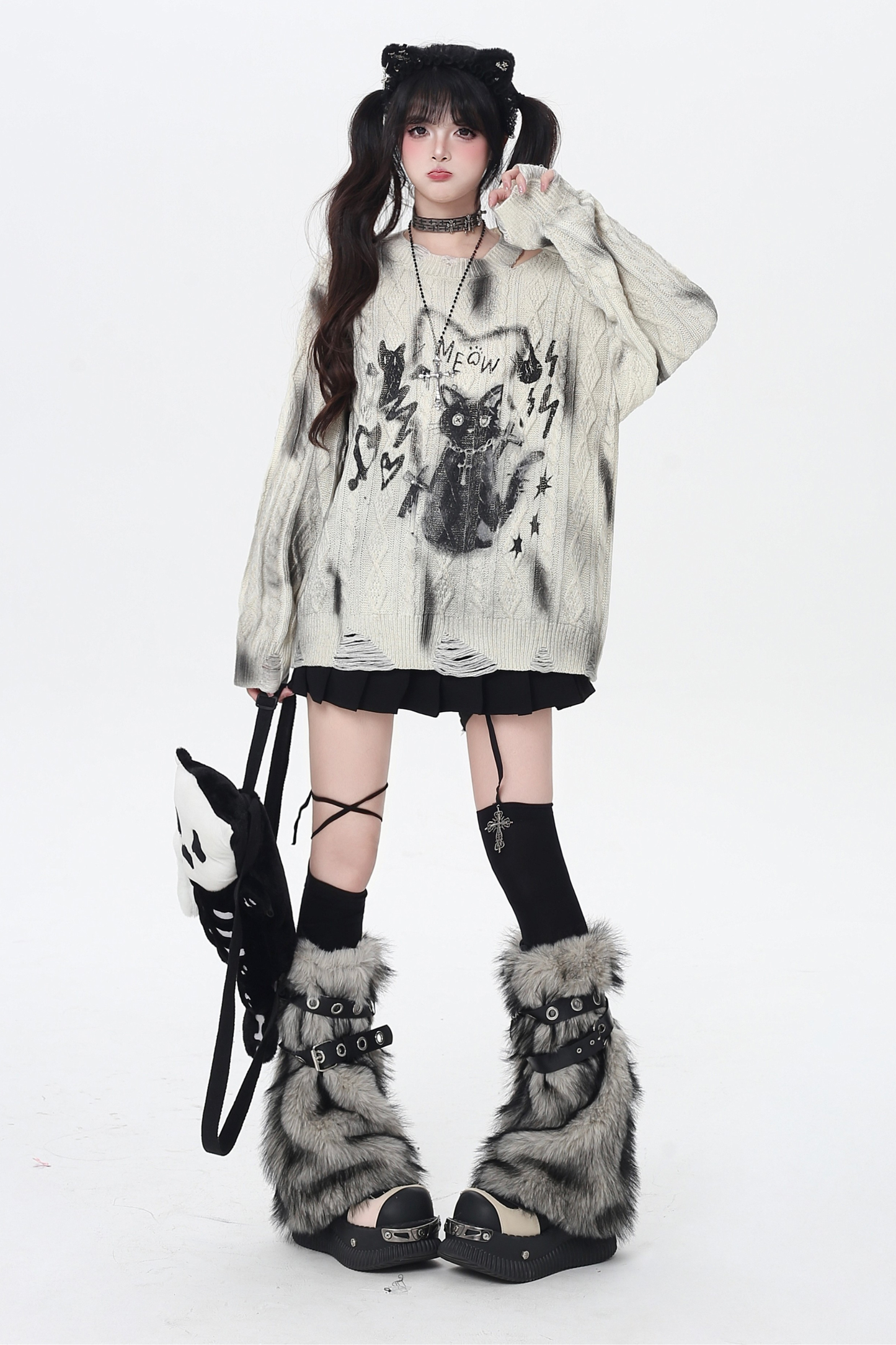 タイダイオフショルダーキャットトップス