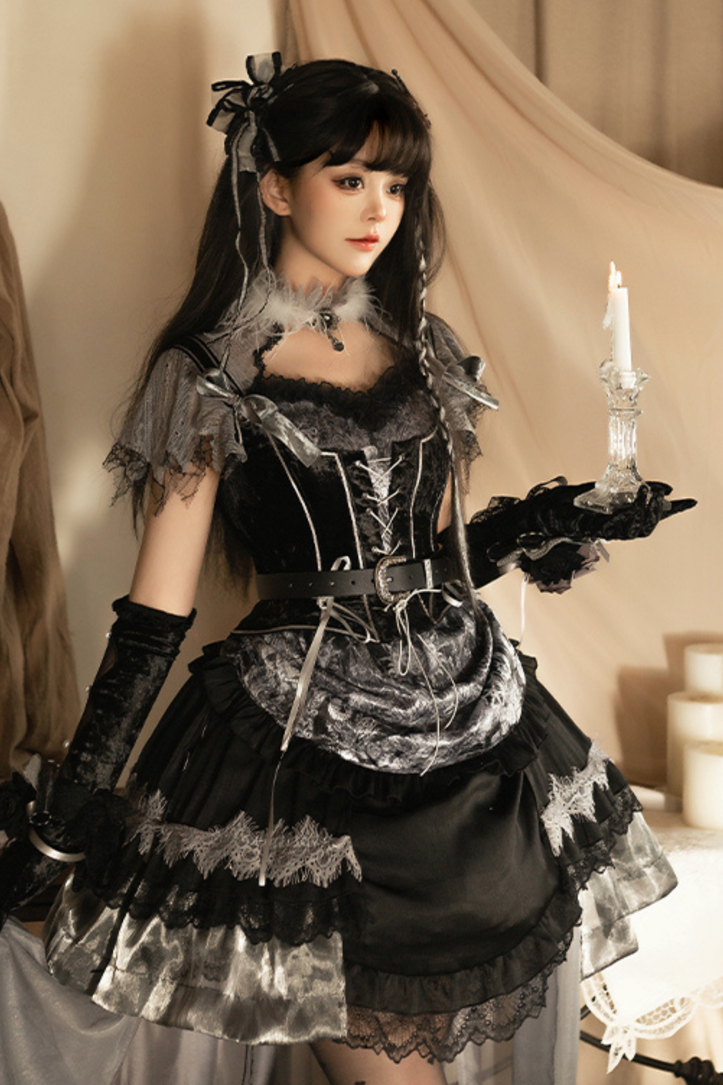 Dark Knight Rose Gothic Dark Cross Elegant Crachely Love Lolita Dress