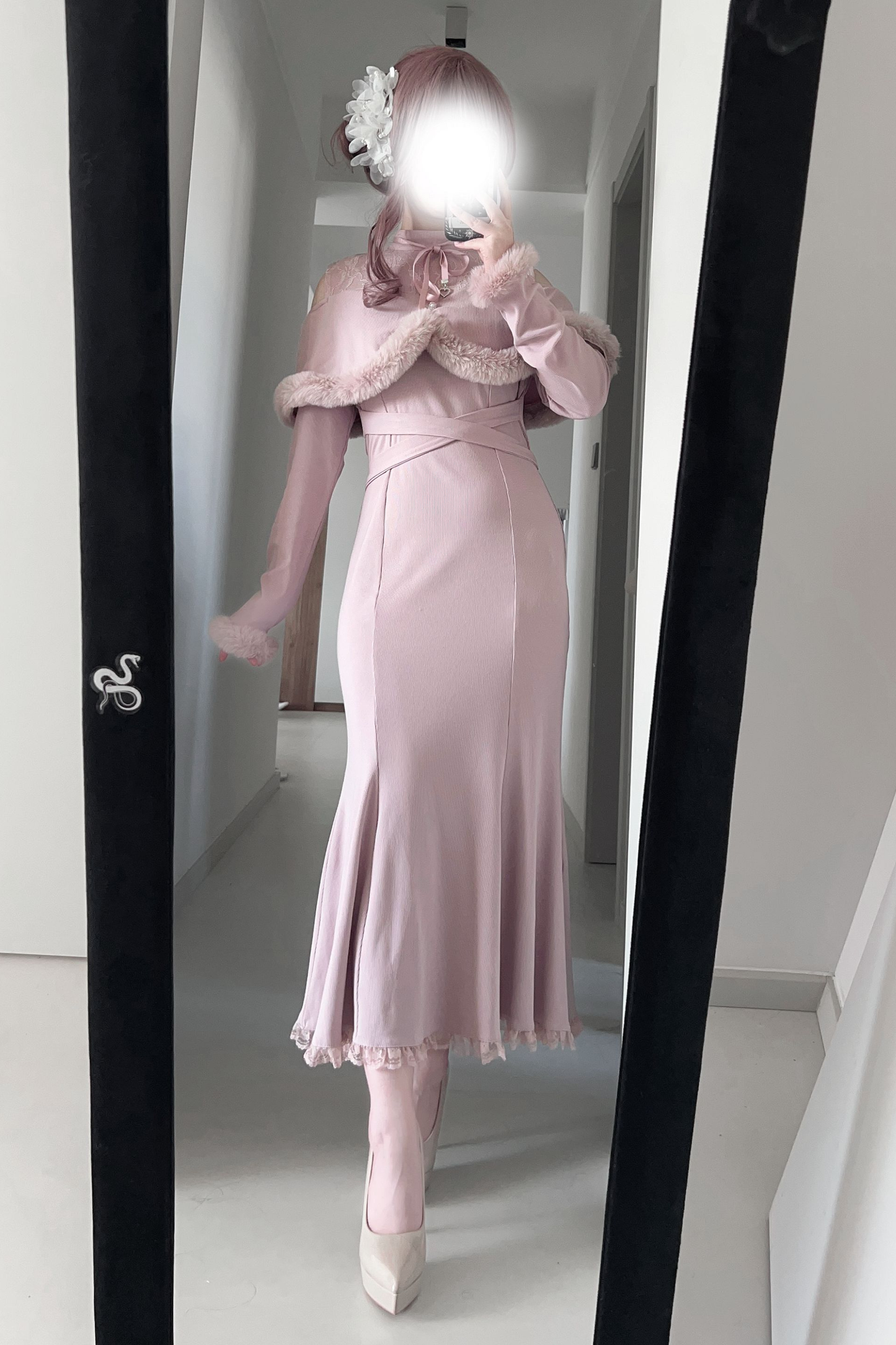 オフショルダークリアマーメイドワンピース