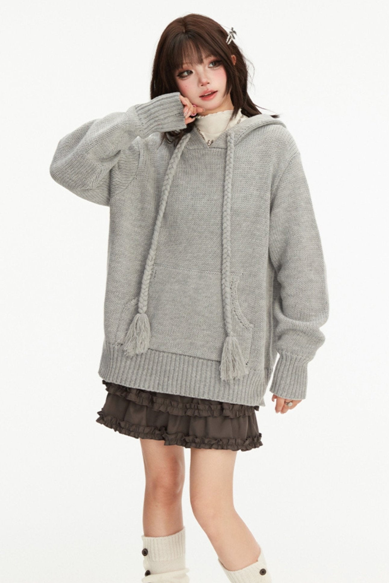 Grayfood knit pullover jacket