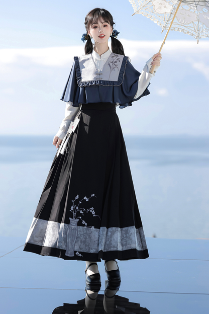 Train Book Fragrance China Top + Shawl + Skirt