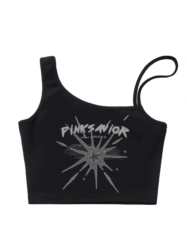 Cross design loose zip hoodie + cami top + pants