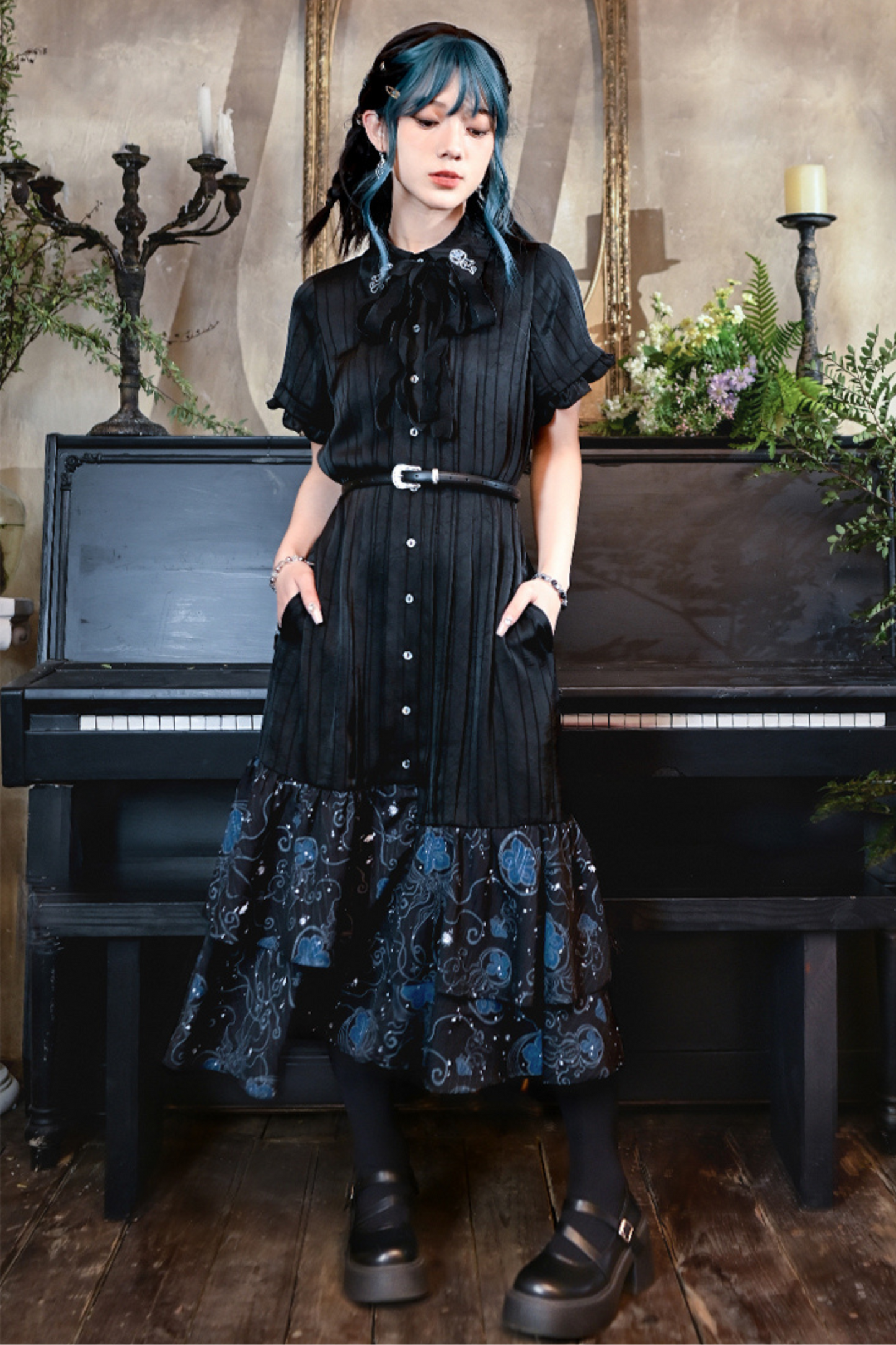 Blue Tears Fishtail Shirt Dress