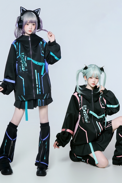 オーバーロードアニメガールジャケット+スカート＋レッグカバー