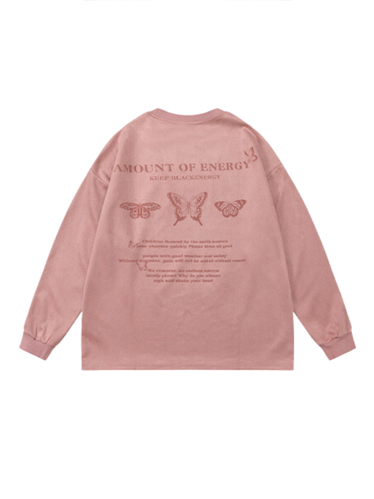 Butterfly Print Suede Long T