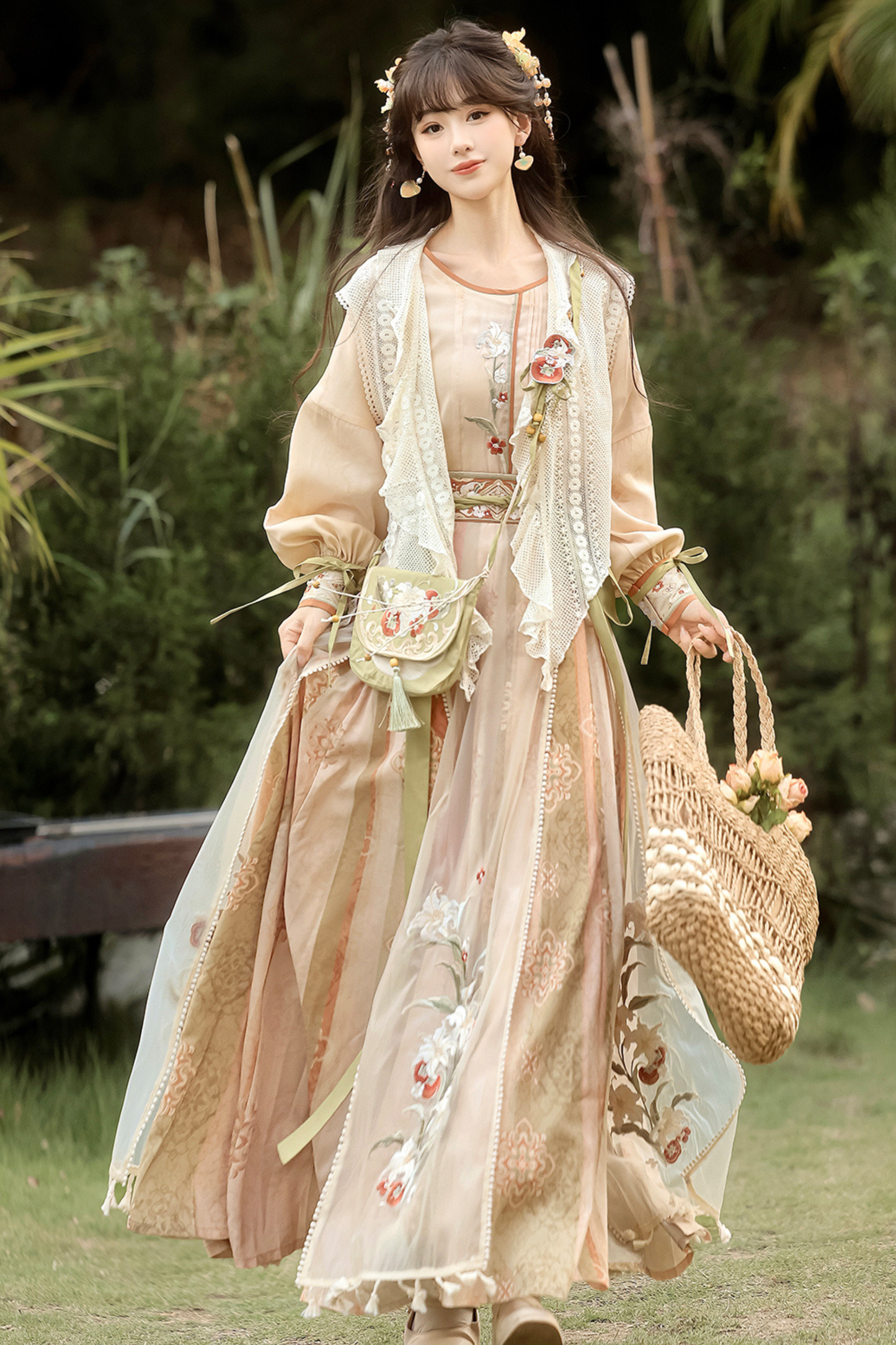 Neverland China Top + Vest + Skirt + Bag