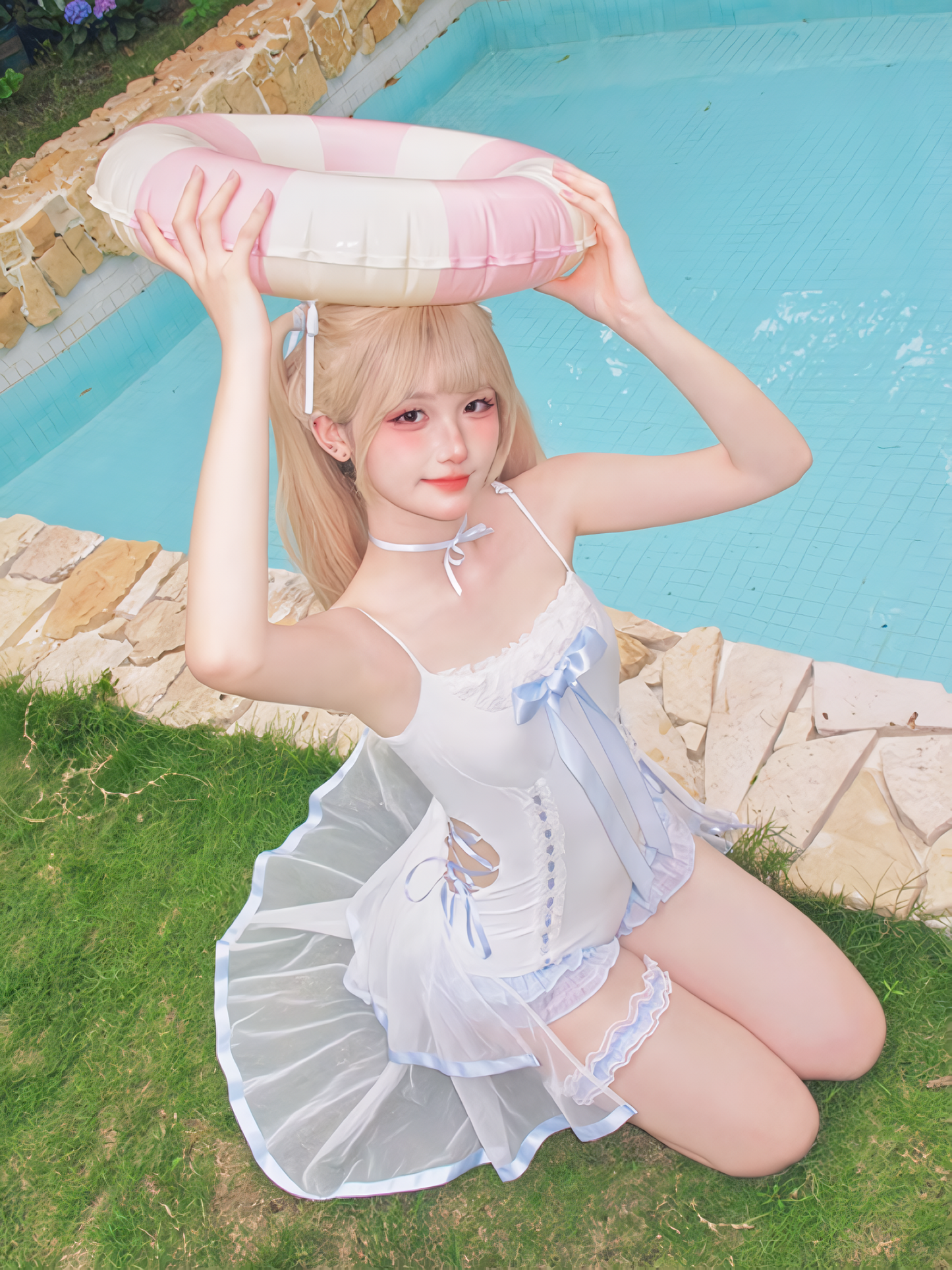 [May 10 reservation deadline] Lace-up Big Ribbon Fairy Swimwear