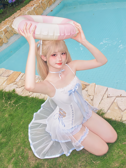 [May 10 reservation deadline] Lace-up Big Ribbon Fairy Swimwear