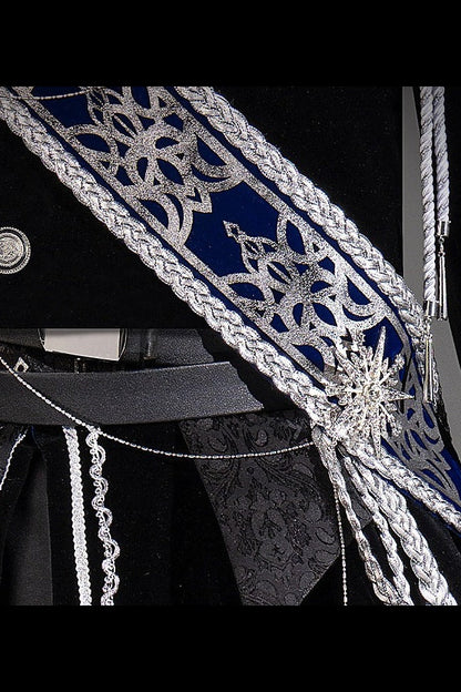 [Pre-order Deadline: December 7] Dark Blue & Black Royal Prince-Inspired Military Lolita Coordinated Outfit 1/2 + Complete Set in Ouji Style