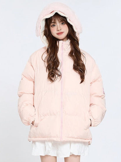 Fur Collar Hooded Cotton Coat