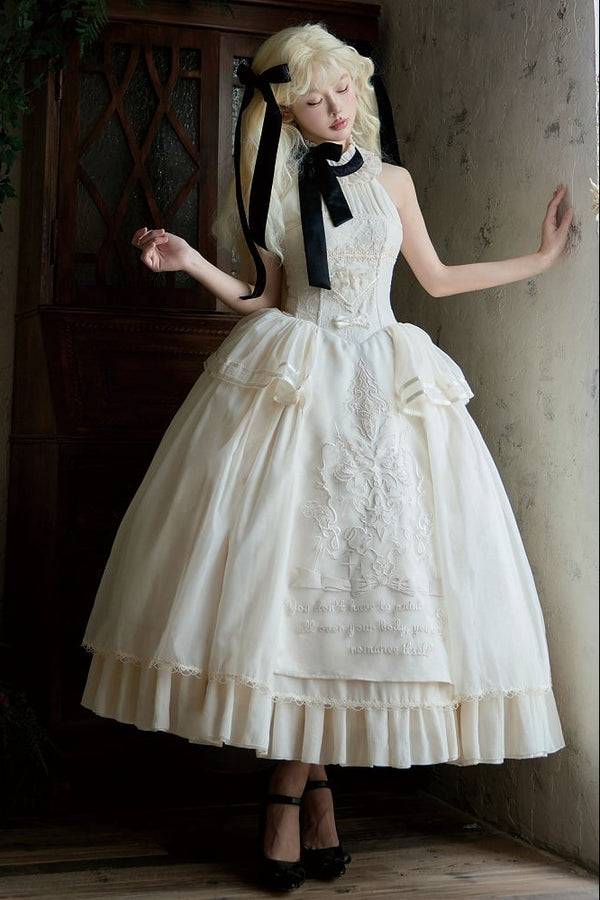 [Pre-order Deadline: May 29] Romantic Embroidered Ribbon Lolita Corset Tulle Dress